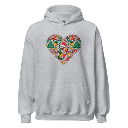 Christmass Heart I Love Christmass Unisex Light Hoodie