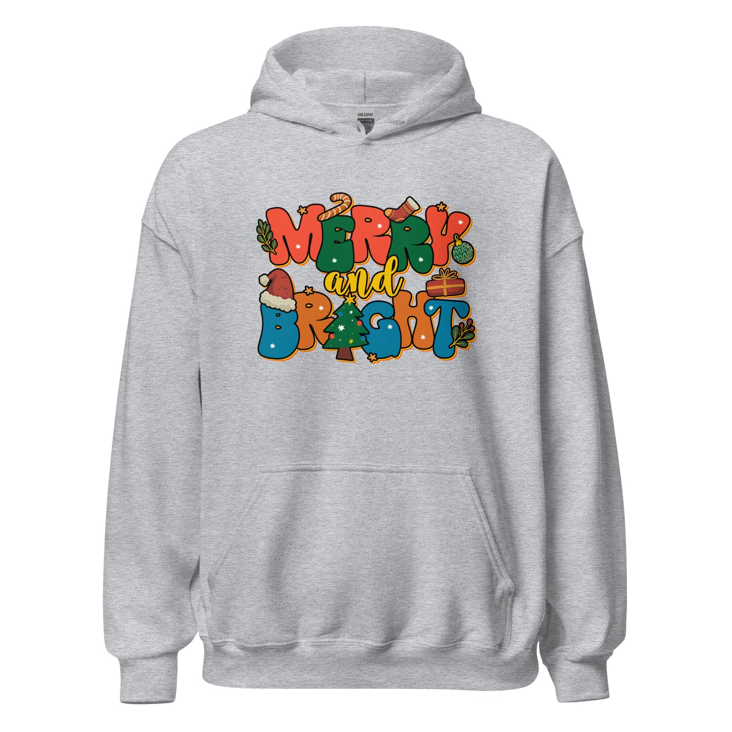 Merry and Bright Joyful Merry Christmas Unisex Hoodie