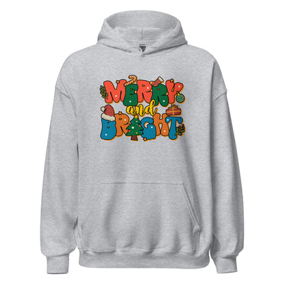 Merry and Bright Joyful Merry Christmas Unisex Hoodie