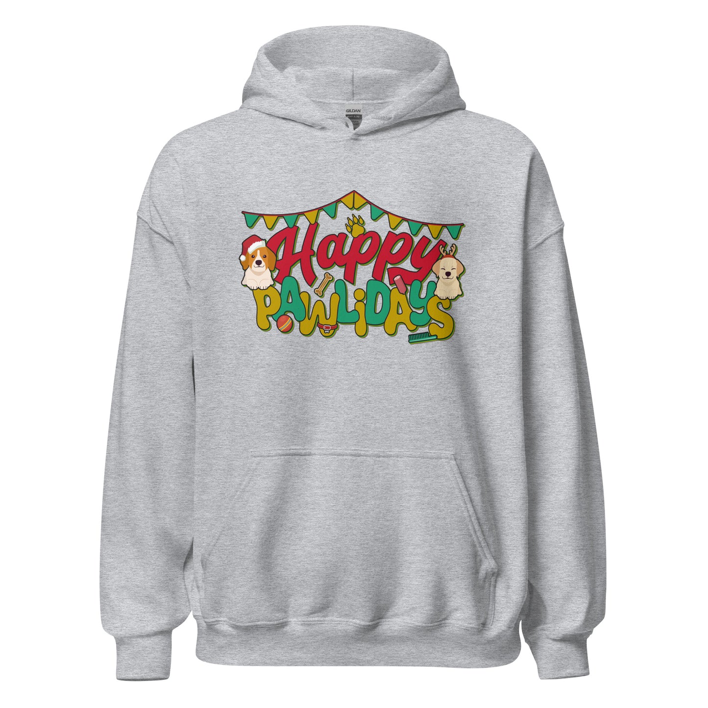 Happy Pawlidays Dog Mom Dad Christmas Unisex Light Hoodie