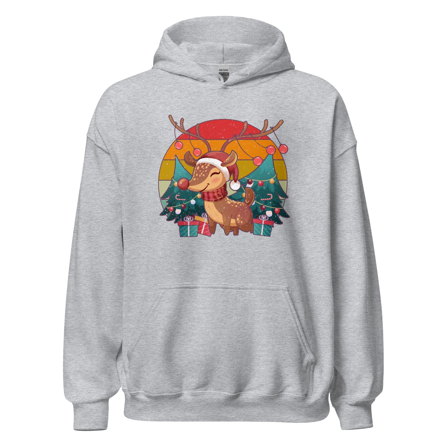 Christmas Vintage Reindeer Classic Winter Unisex Light Hoodie