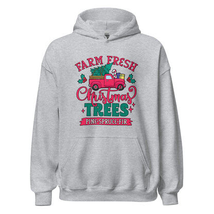 Farm Fresh Christmas Trees Pine Spruce Fir Xmas Unisex Light Hoodie