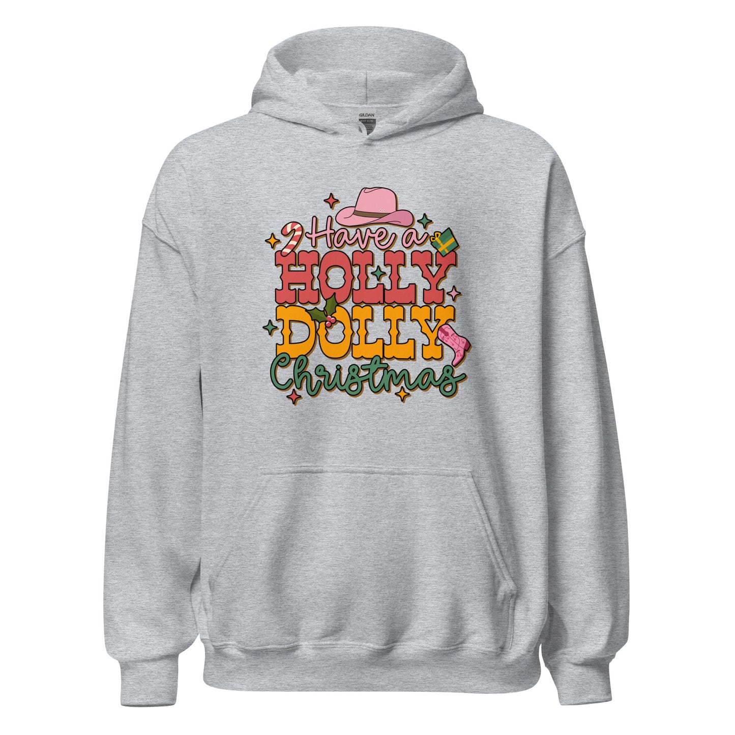 Have A Holly Dolly Christmas Western Christmas Unisex Light Hoodie