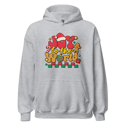 Joy To The World Santa Hat Joyful Christmas Unisex Light Hoodie