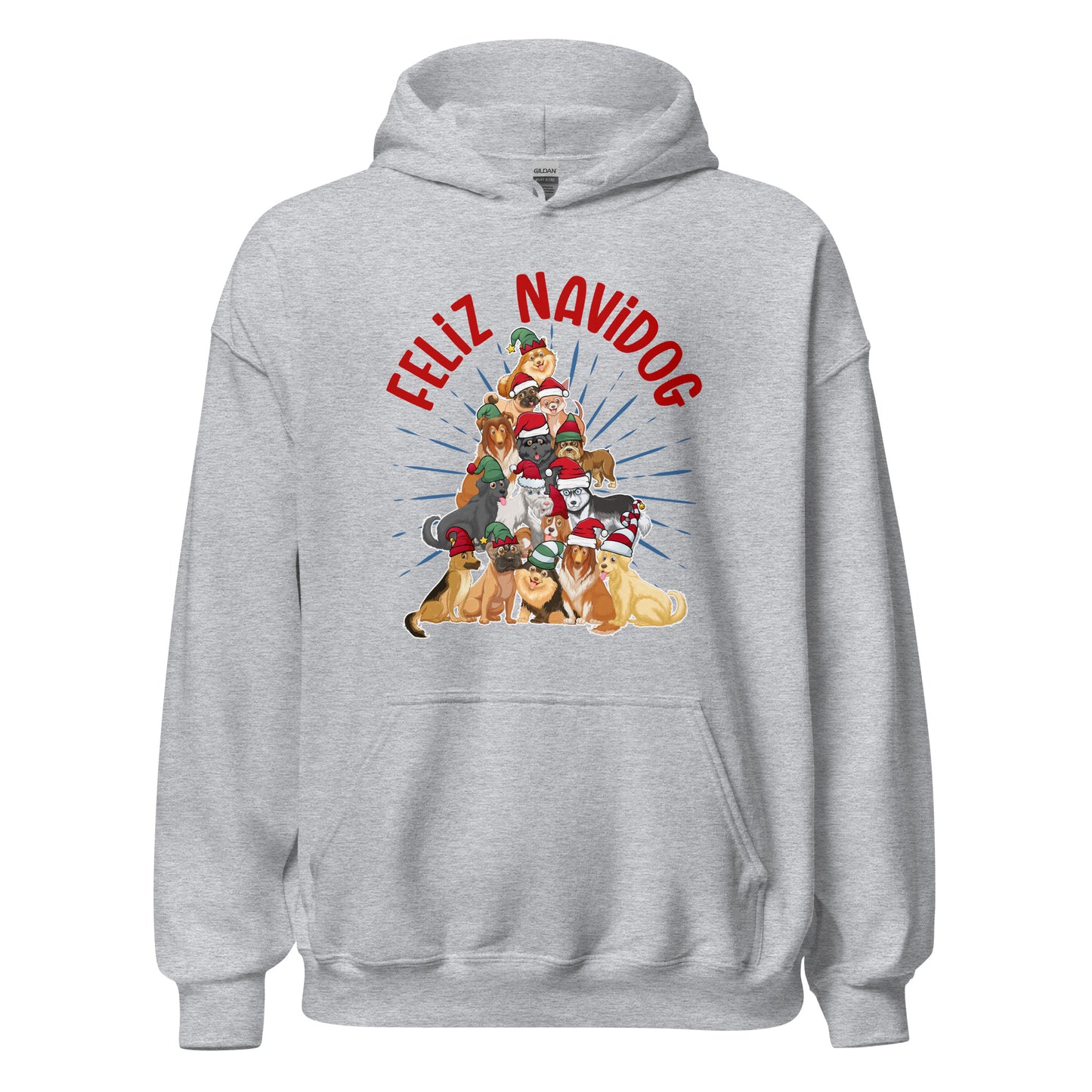 Feliz Navidog Dog Lover Xmas Unisex Light Hoodie