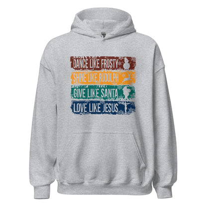 Dance Frosty Shine Like Rudolph Christmas Lover Unisex Light Hoodie