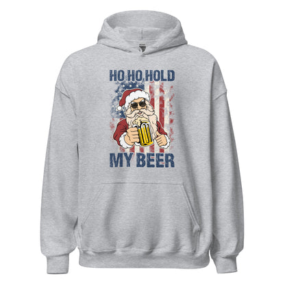 Ho Ho Hold My Beer Christmas In July Unisex Light Hoodie