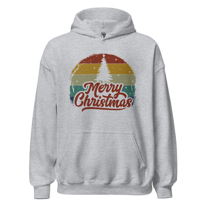 Retro Merry Christmas Holiday Tree Xmas Unisex Light Hoodie