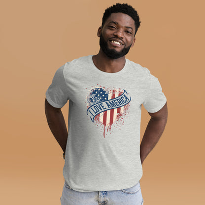 I Love America Vintage USA Map Unisex Light Shirt