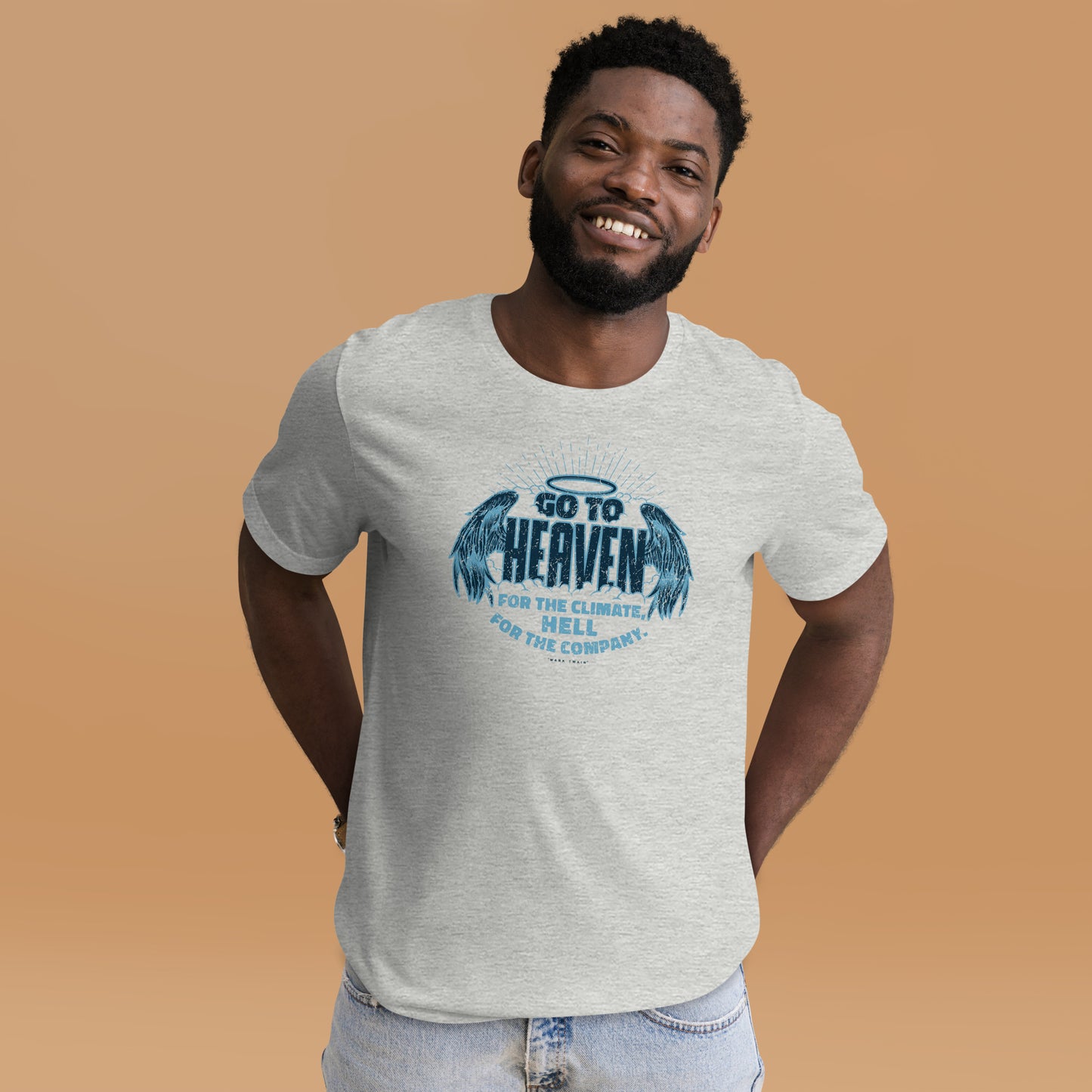 Mark Twain Go To Heaven For The Climate Vintage Unisex Light Shirt