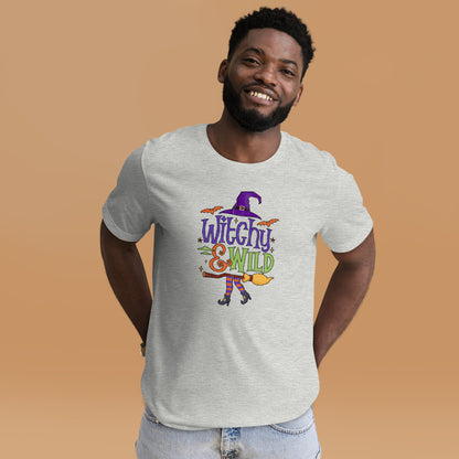 Witchy & Wild Halloween Fall Shirt Spooky Season Unisex Light Tee