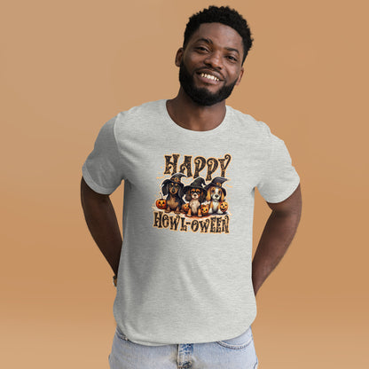 Happy Howl-oween Dog Lovers Halloween Unisex Light Shirt