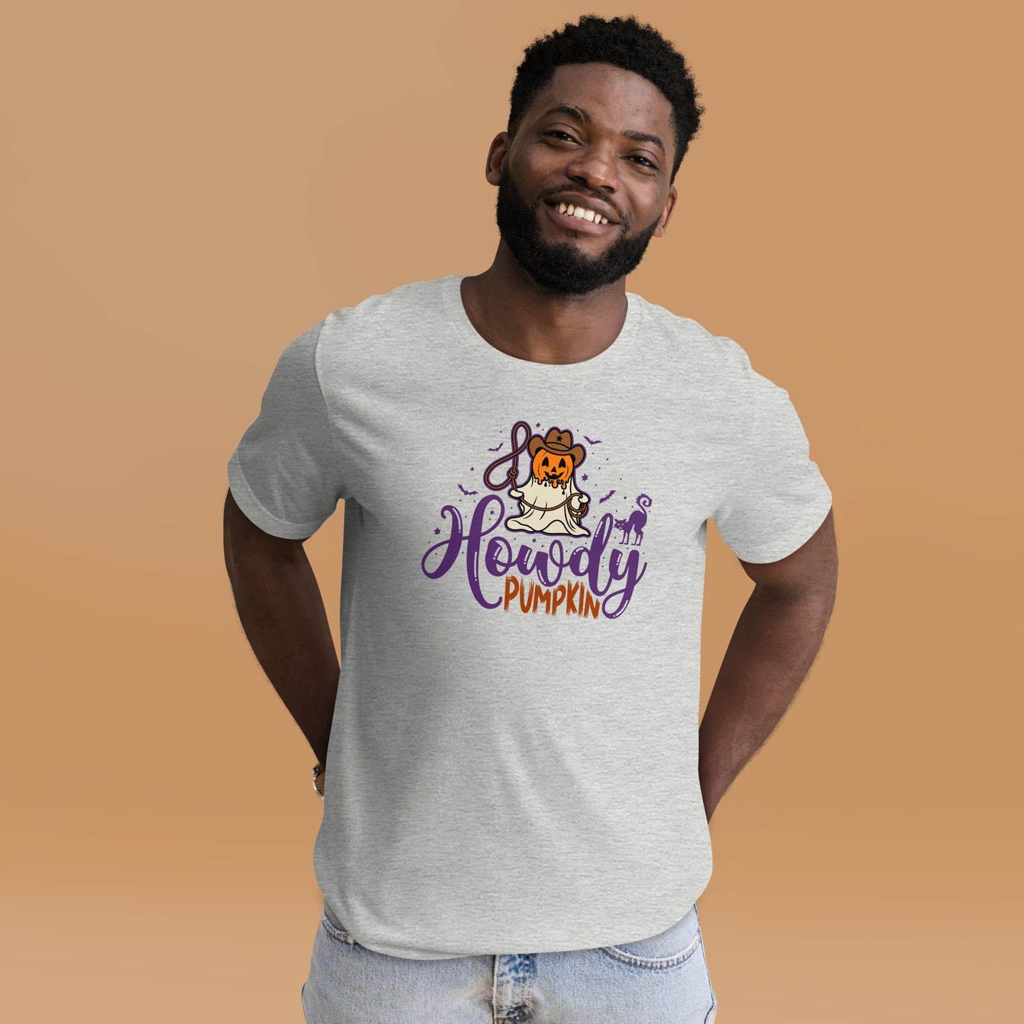 Howdy Pumpkin Western Halloween Pumpkin Cowboy Unisex Light Shirt