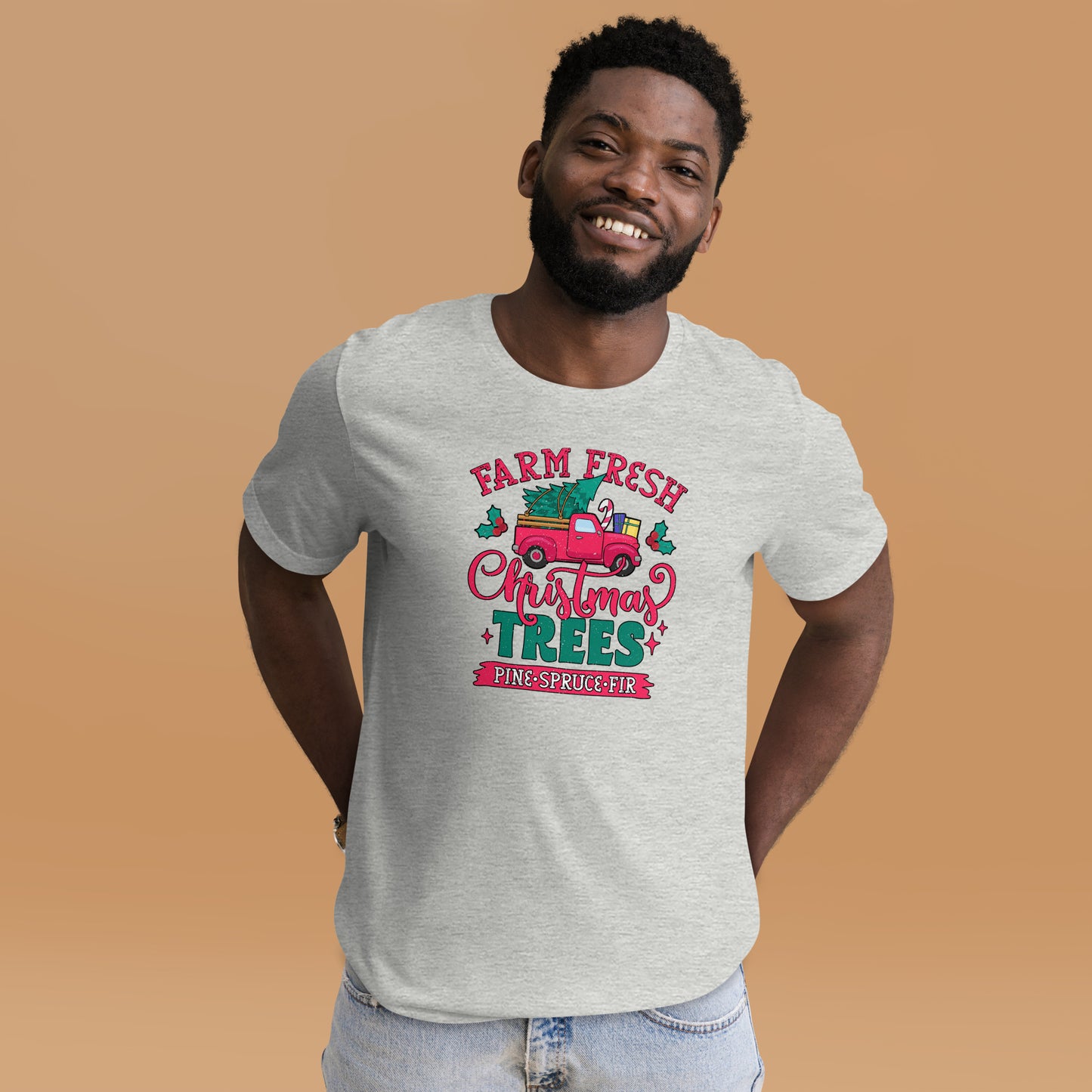 Farm Fresh Christmas Trees Pine Spruce Fir Xmas Unisex Light Shirt