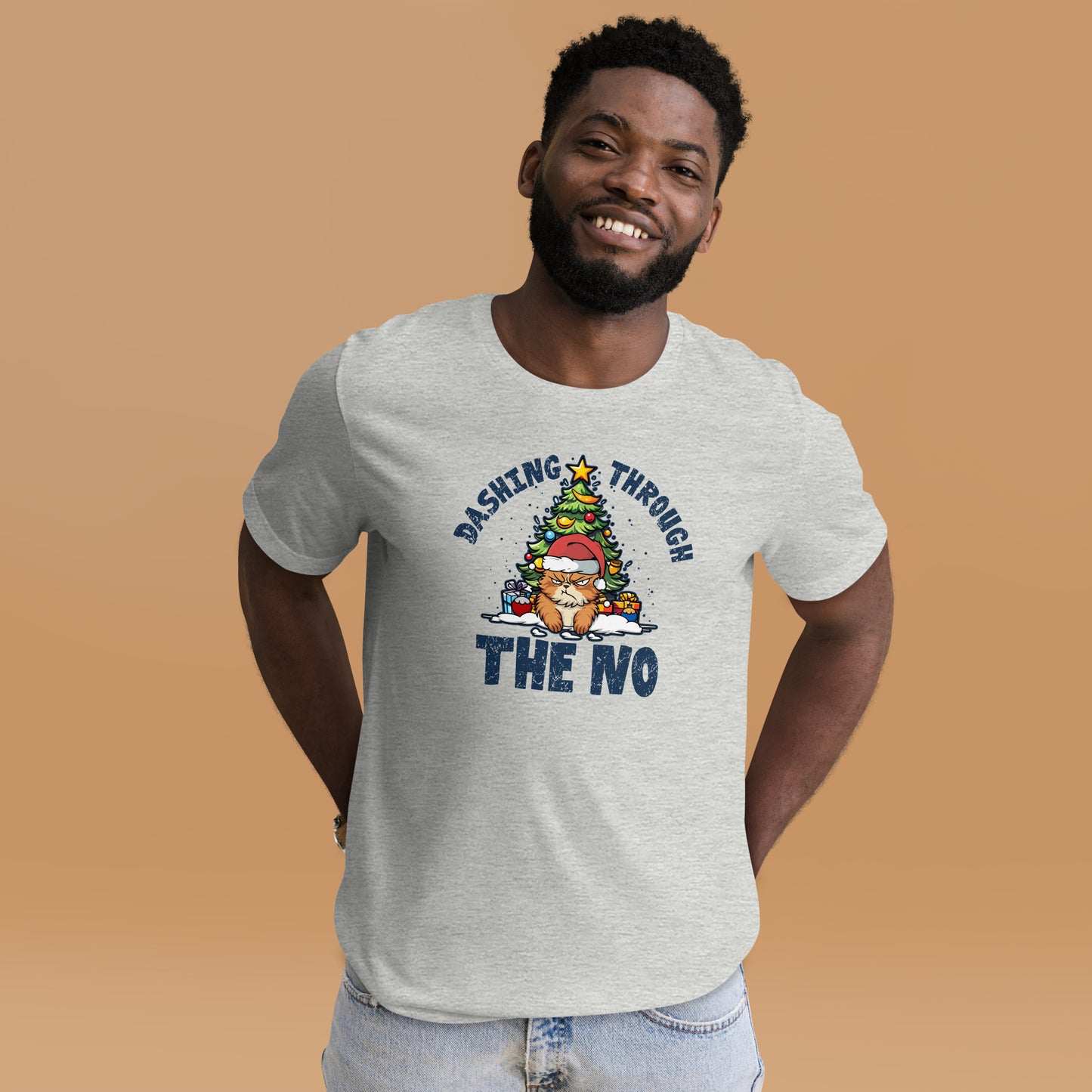 Dashing Through The No Funny Holiday Unisex Light Tee