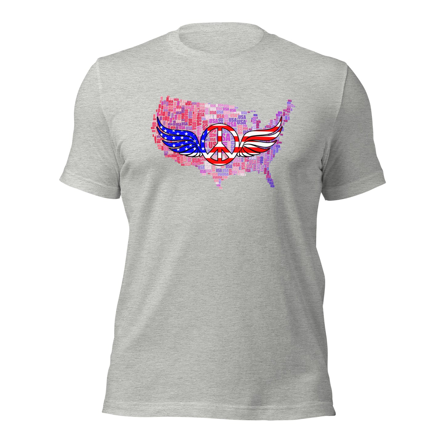 We The People Peace Wings Signs USA Map Unisex Light T-shirt