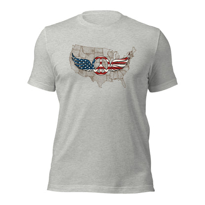 Stars And Stripes Peace Wings Sign Patriot Unisex Light Shirt