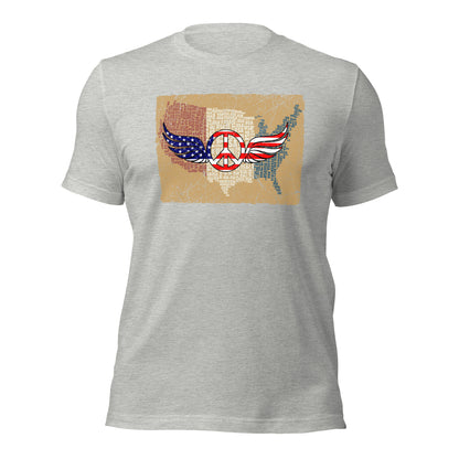 Vintage Red White Blue Peace Wings Symbol Unisex Light Shirt