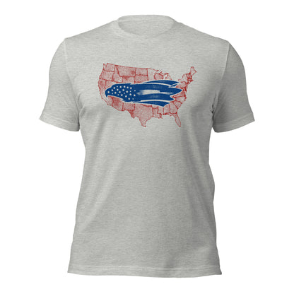 Veterans Gift Patriotic American Eagle USA Map Unisex Light t-shirt