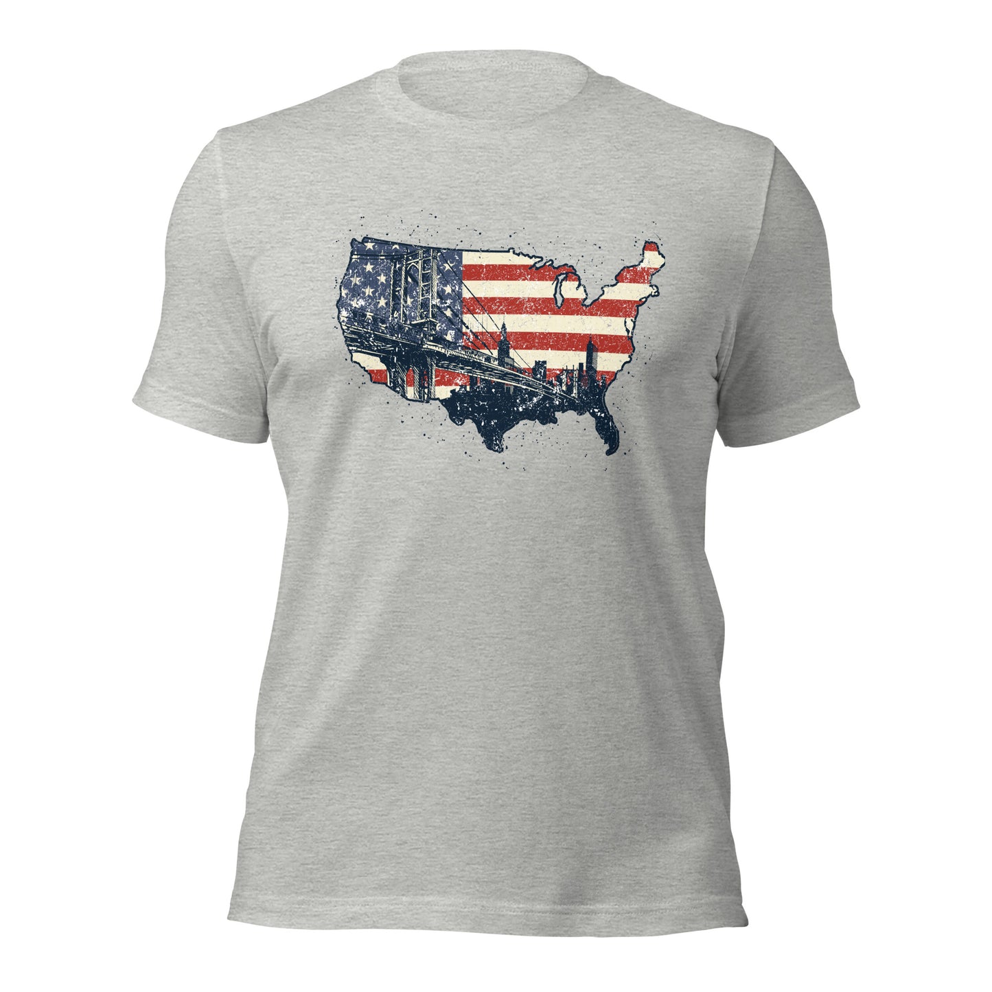 Vintage New York America Flag Patriot Military Unisex Light Shirt