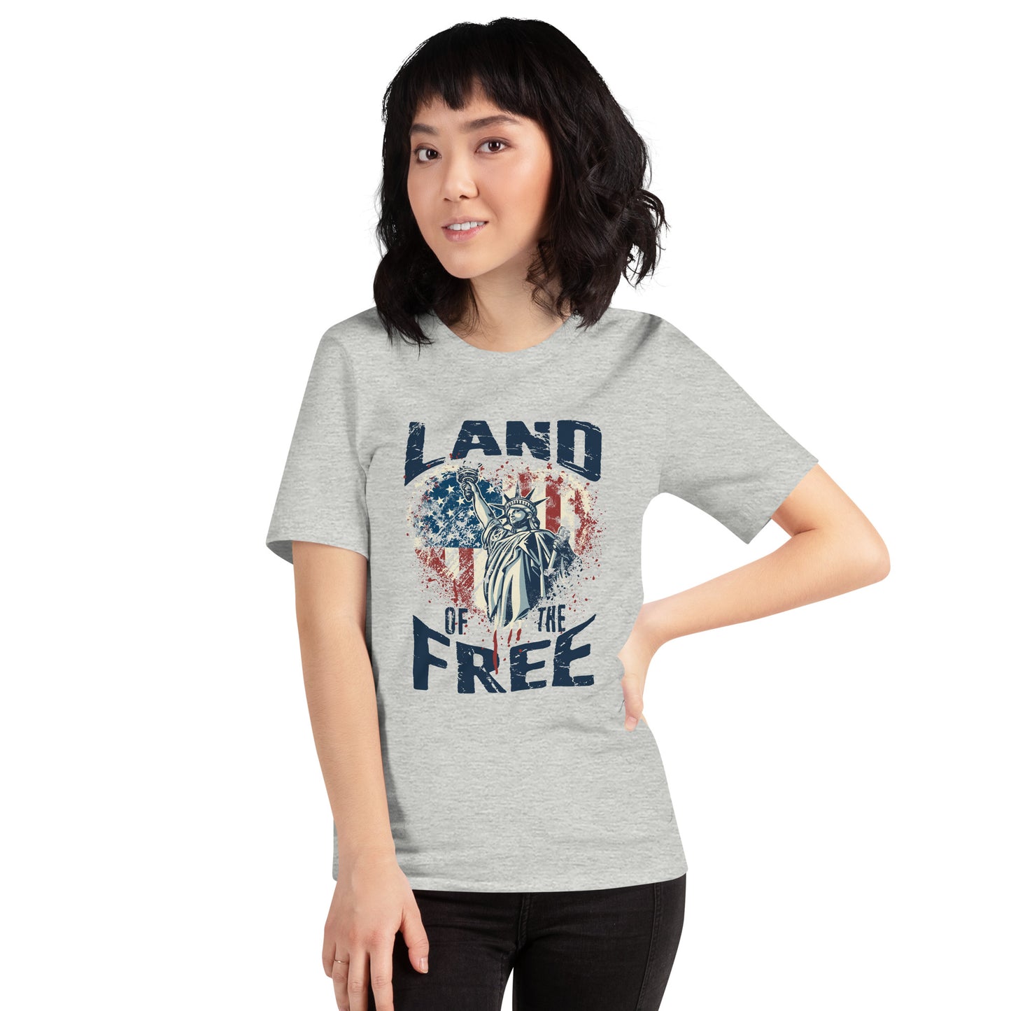 Vintage America Land Of Free Flag Statue Of Liberty Unisex Light t-shirt