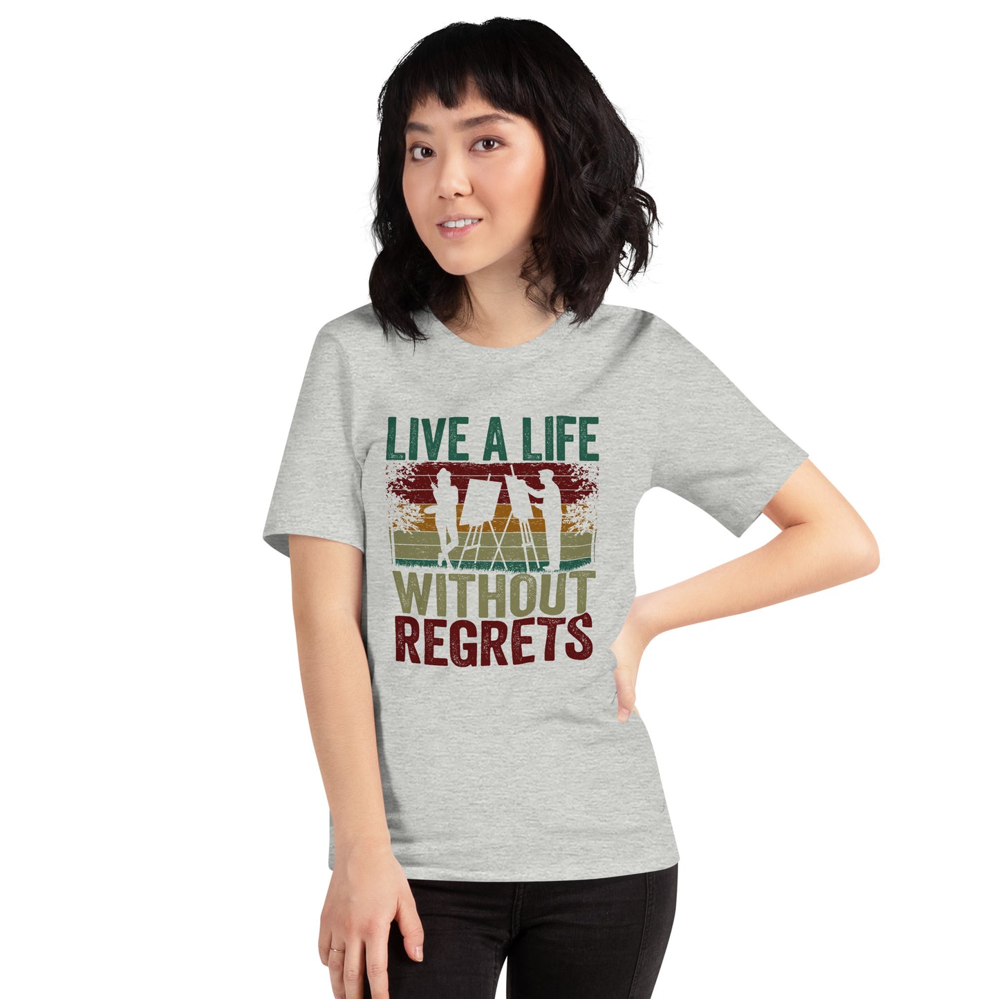 Artist Inspirational Quote Live A Life Without Regrets Unisex Light T-shirt