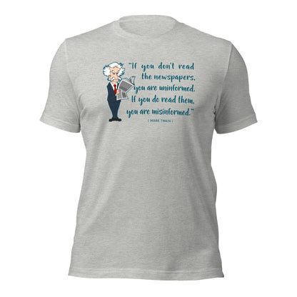 Mark Twain Sarcasm Quote Tee Newspaper Unisex Light t-shirt