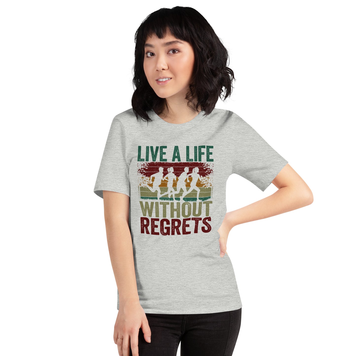 Athletes Motivational Live A Life WIthout Regrets Unisex Light t-shirt