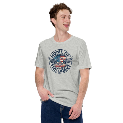 Home Of The Brave Vintage Military Veteran Unisex Light T-shirt