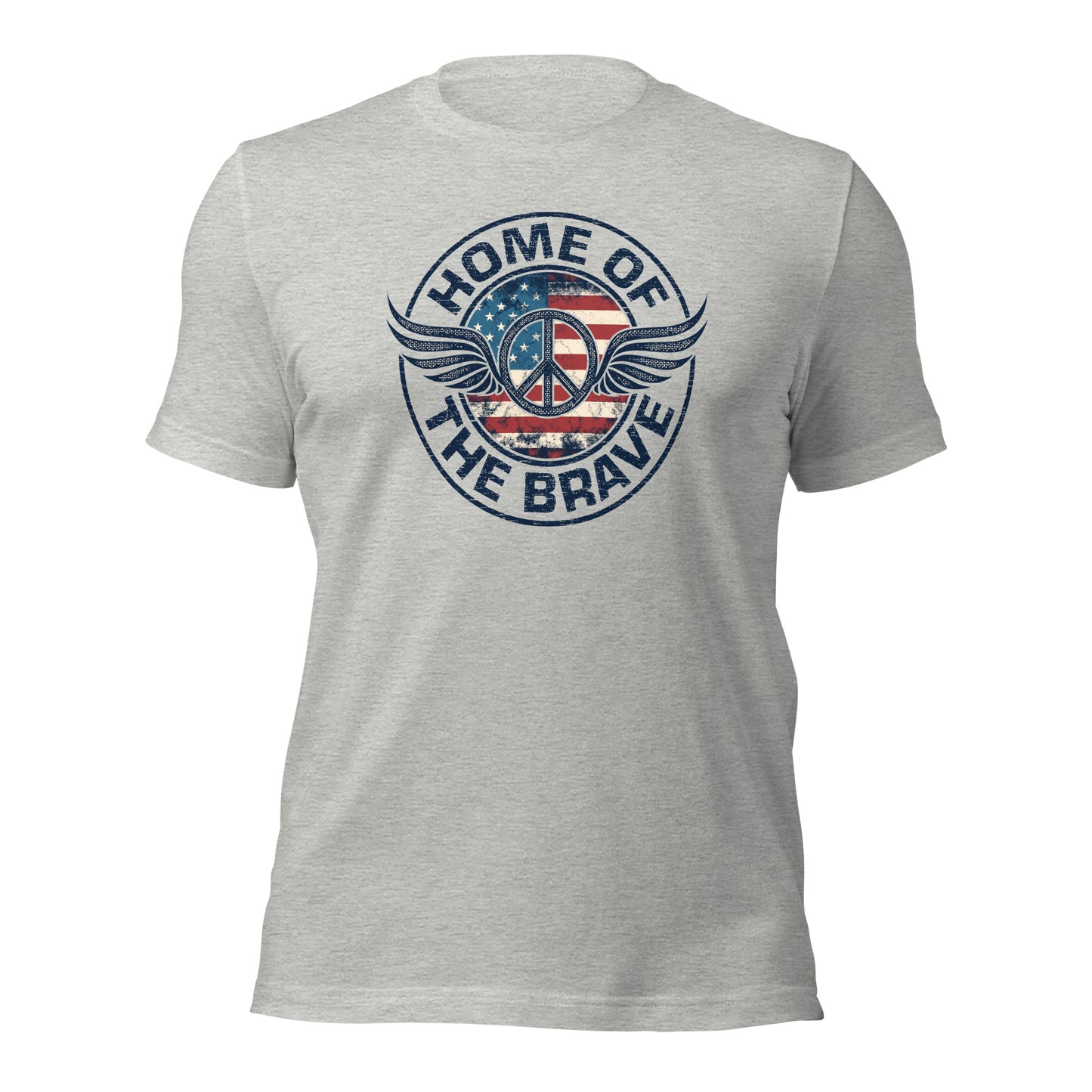 Home Of The Brave Vintage Military Veteran Unisex Light T-shirt