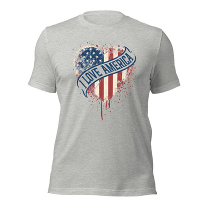 I Love America Vintage USA Map Unisex Light Shirt