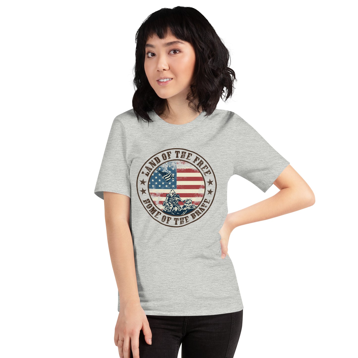 Land Of The Free Home Of The Brave Military Patriot Unisex Light Shirt