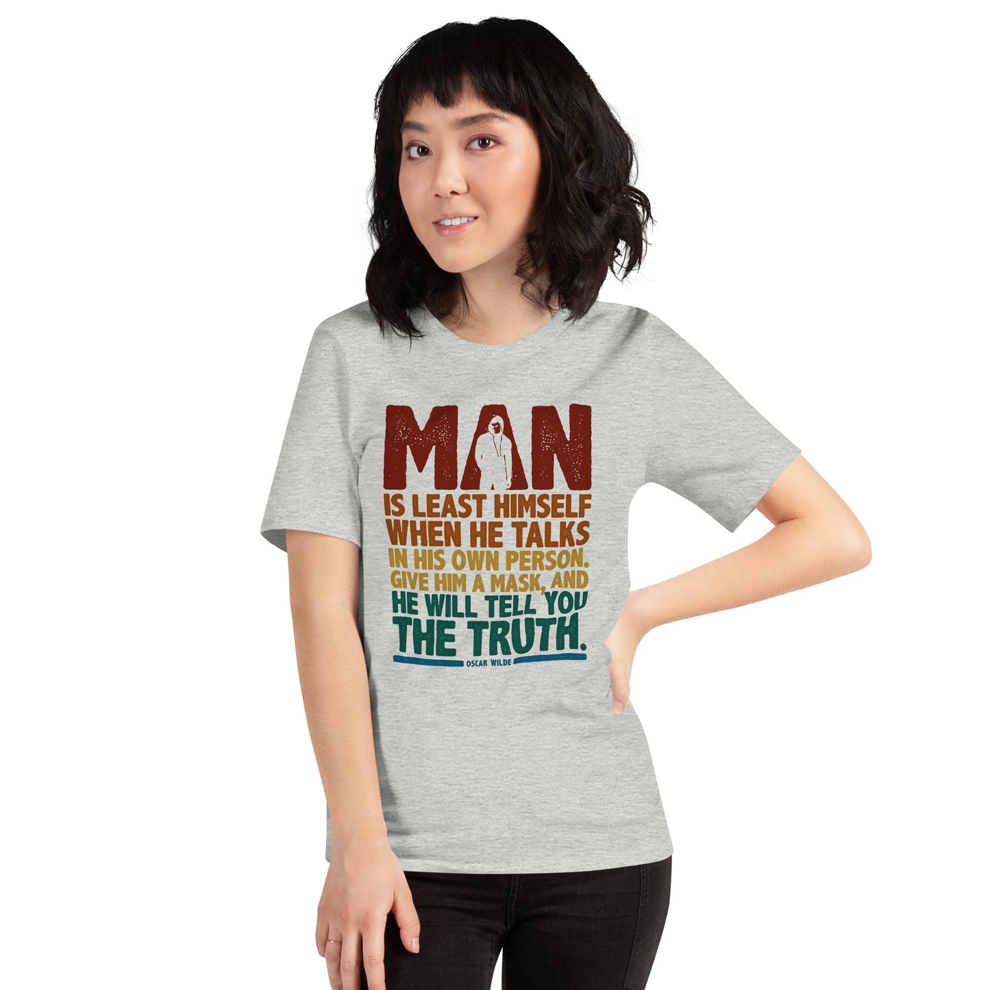 Oscar Wilde Give Him A Mask And He Will Tell You The Truth Honesty Unisex Light Shirt