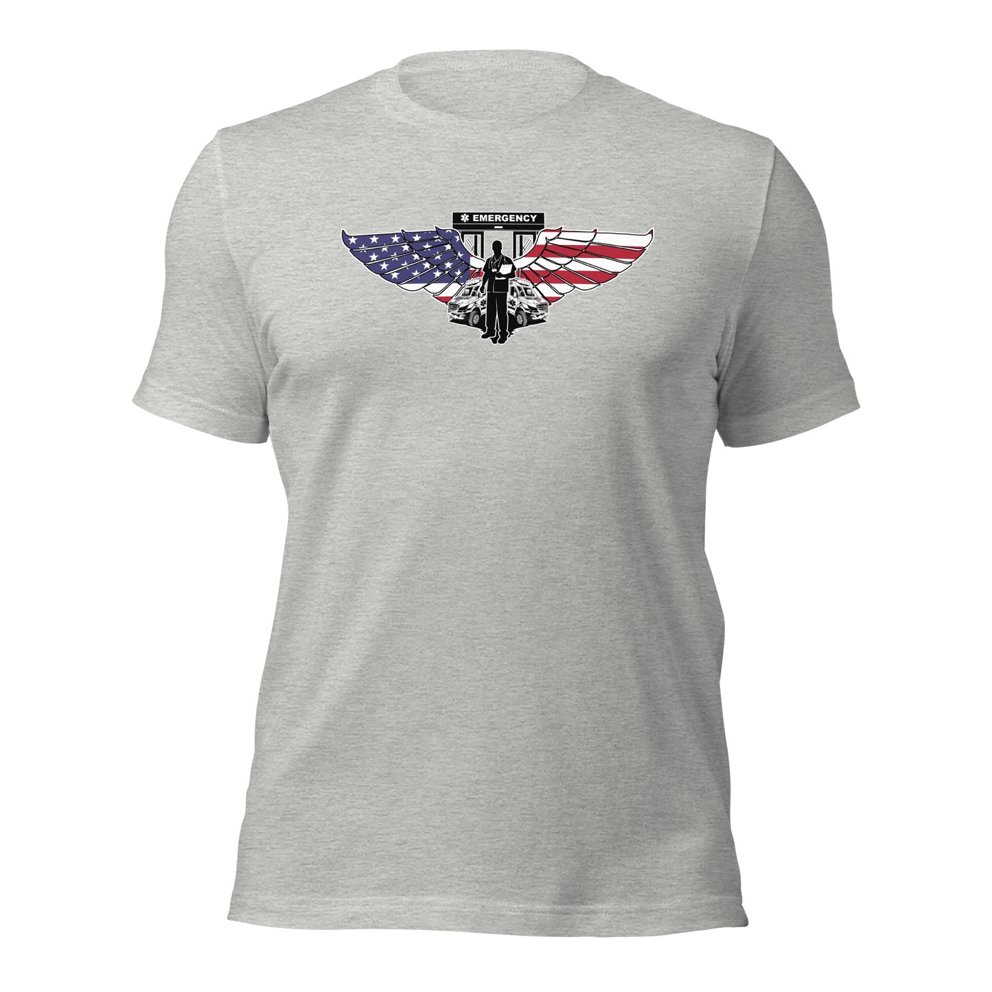 American Patriotic Nurse Dedicated Healthcare Hero Unisex Light T-shirt