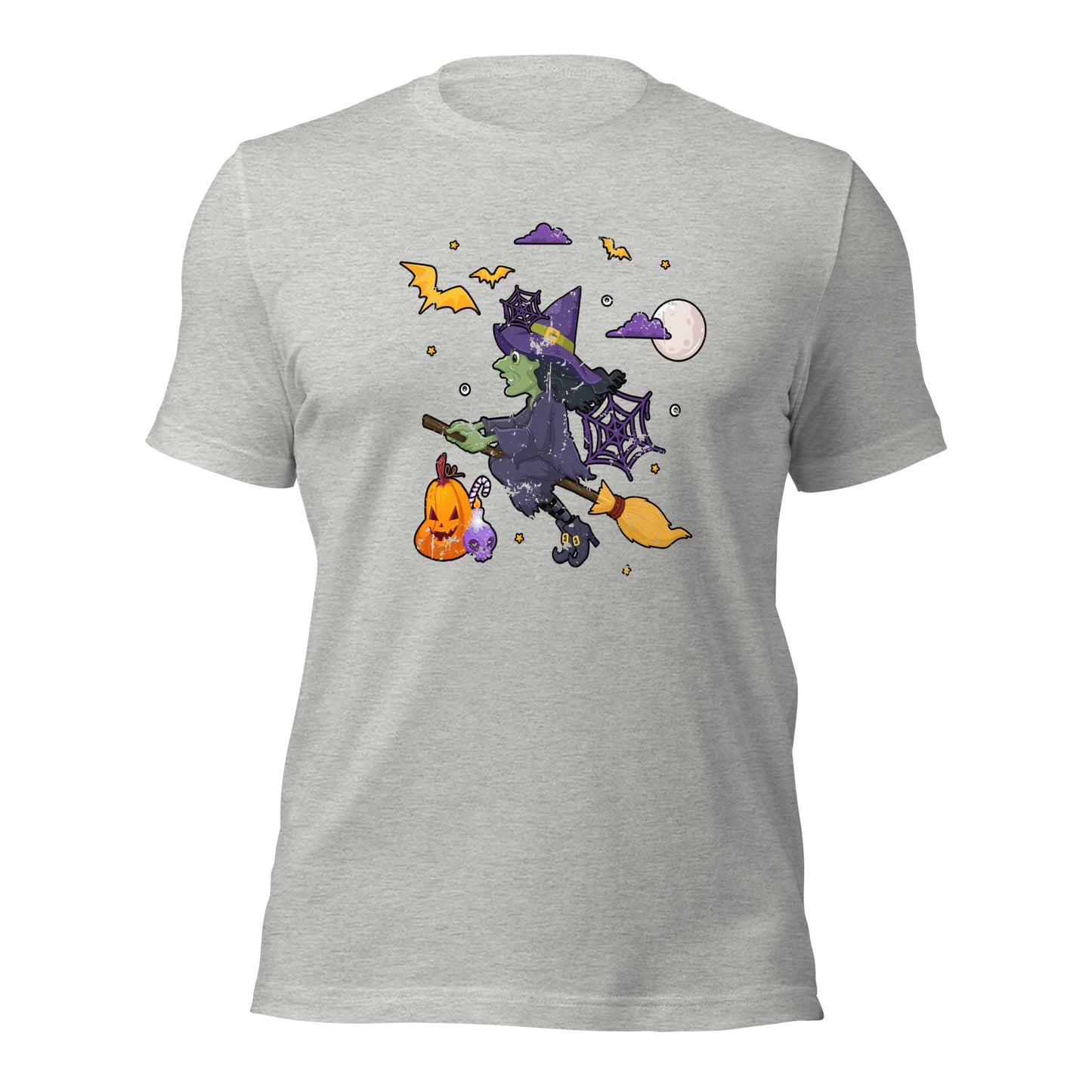 Flying Wicked Witch Halloween Trick or Treat Unisex Light Tee