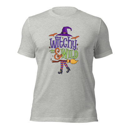 Witchy & Wild Halloween Fall Shirt Spooky Season Unisex Light Tee