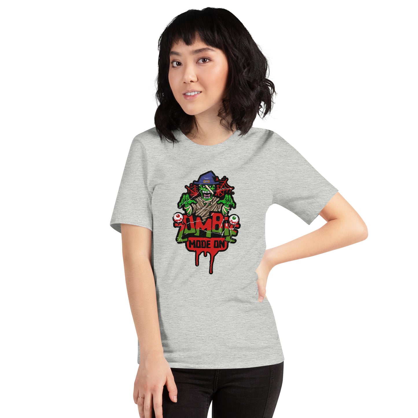 Zombie Mode On Spooky Season Halloween Party Unisex Light Tee