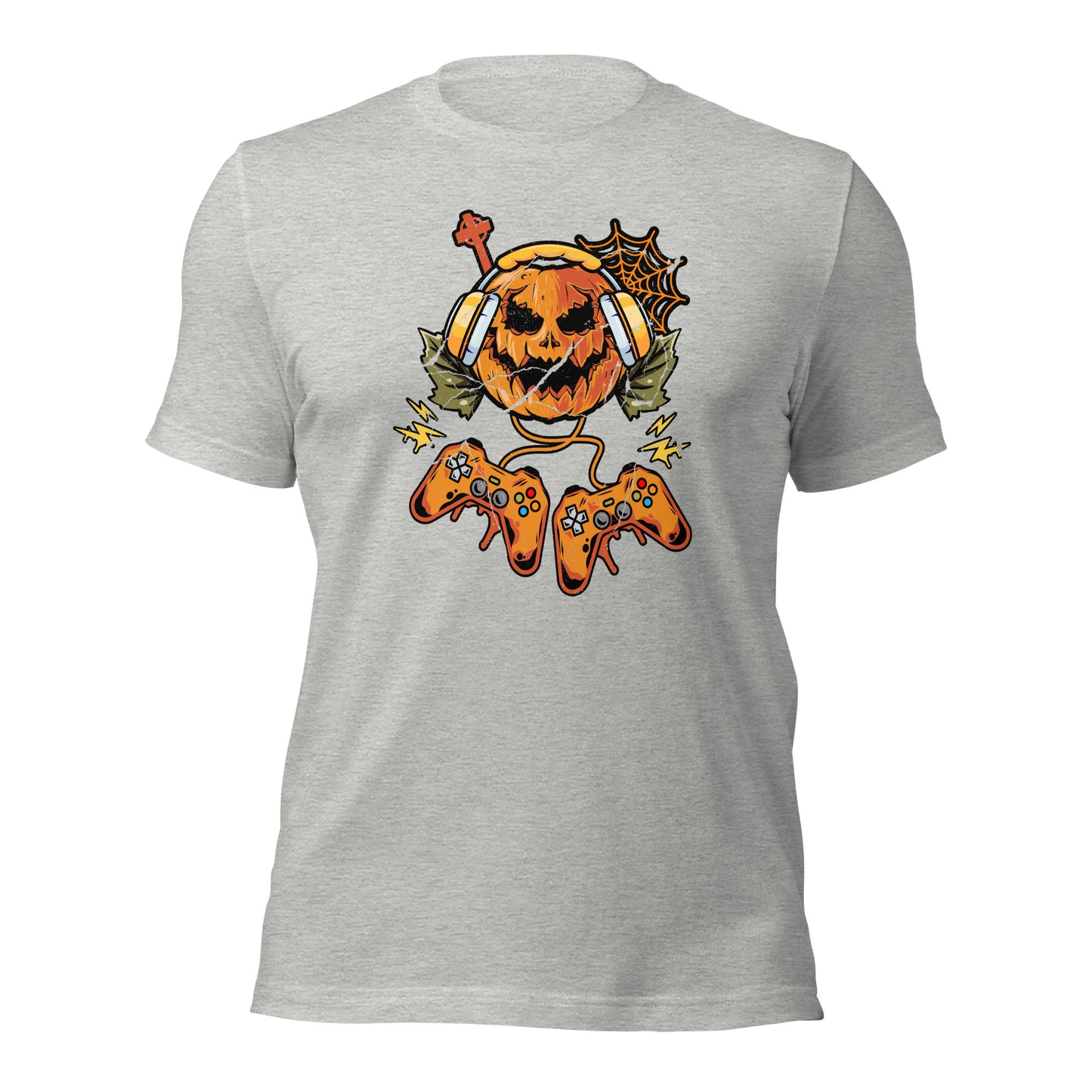 Halloween Pumpkin Gamer T Shirts Trick Or Treat Unisex Light Tee