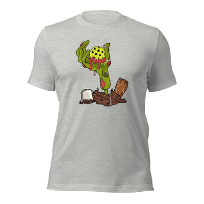 Halloween Pickleball T-Shirt Zombie Hand Unisex Light Tee