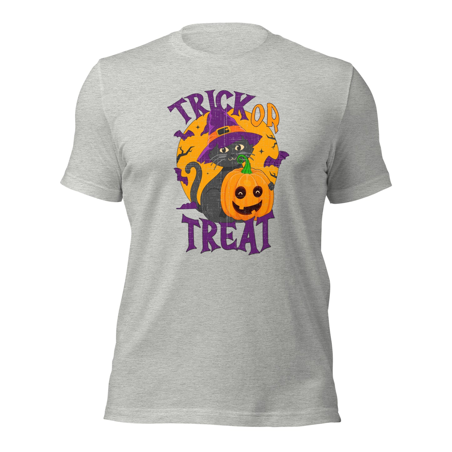 Halloween Witch Black Cat Trick Or Treat Unisex Light Shirt