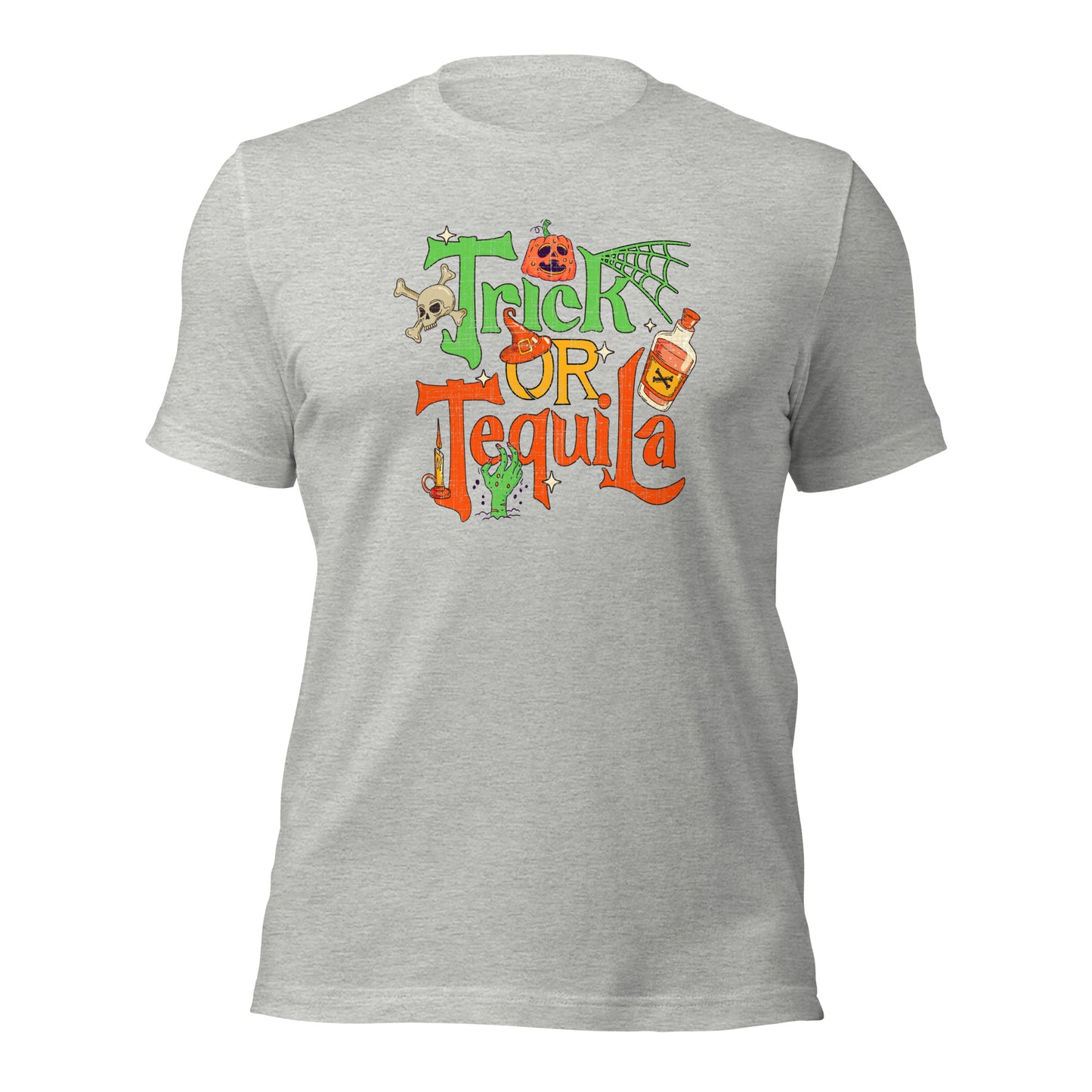 Trick Or Tequila Halloween Tequila Lover Unisex Light Shirt