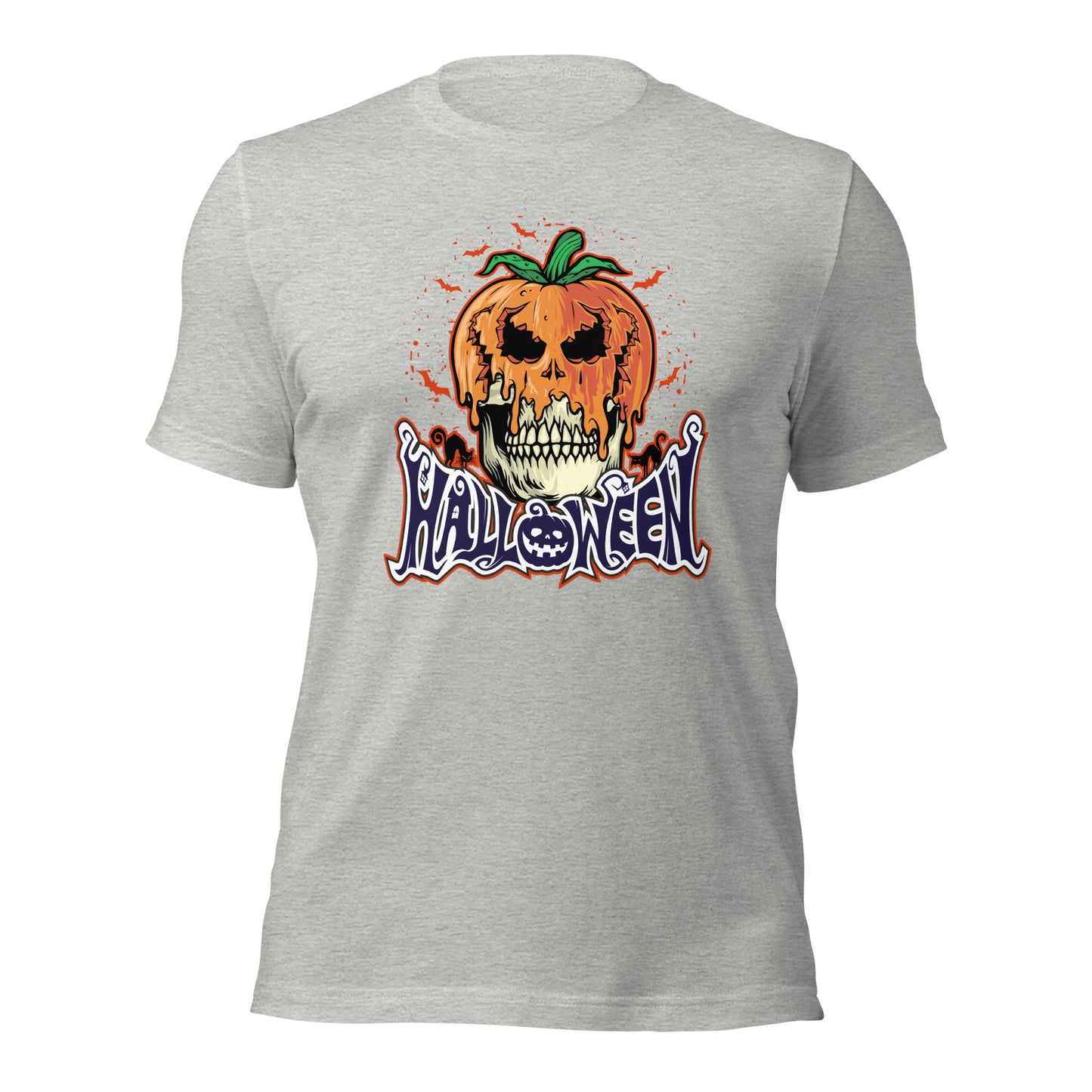 Halloween Pumpkin Skull Head Unisex Light Shirt