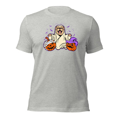 Halloween Spooky Dad Mom Canine Ghost English Bulldog Pumpkin Unisex Light Shirt