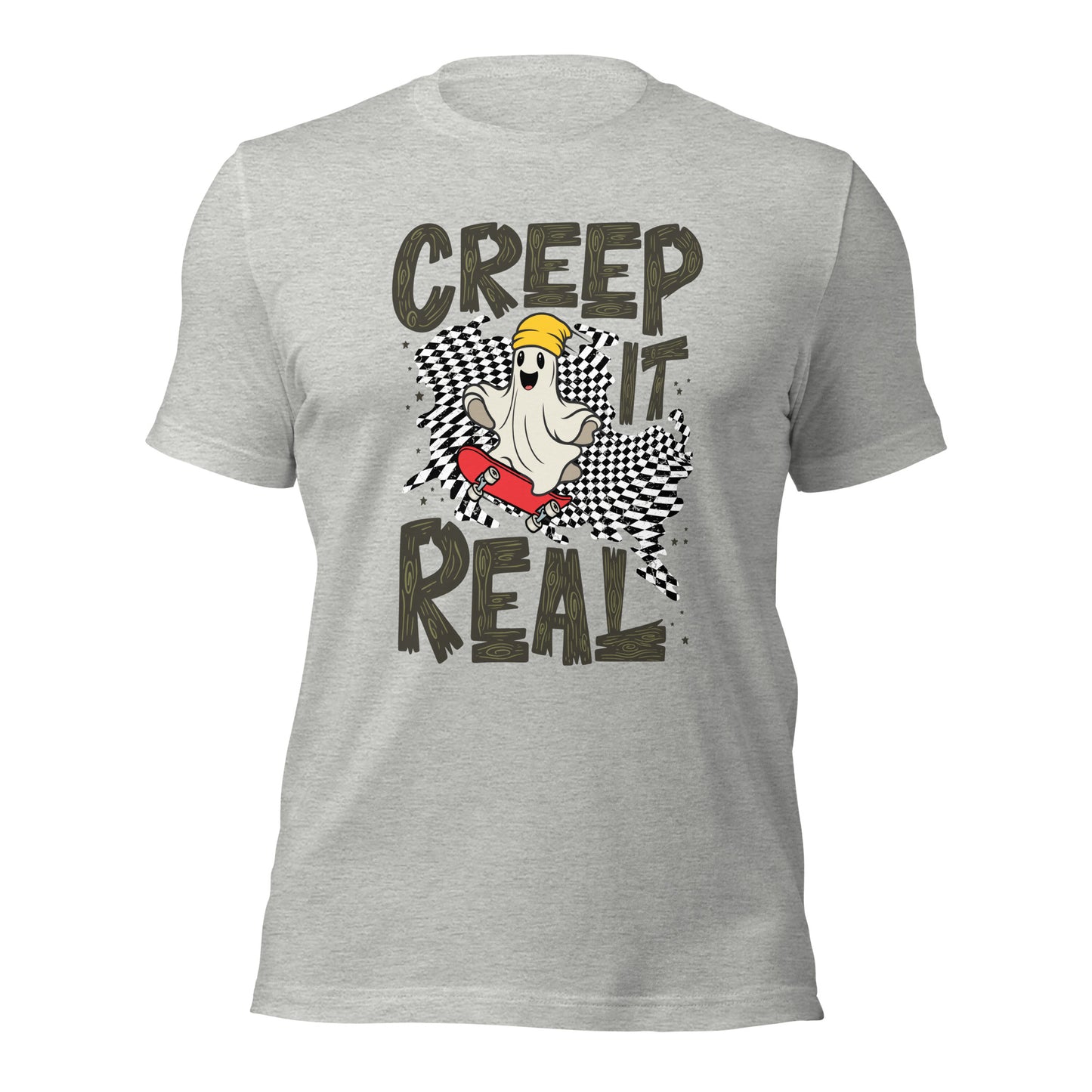 Creep It Real Skateboard Ghost Halloween Unisex Light Shirt