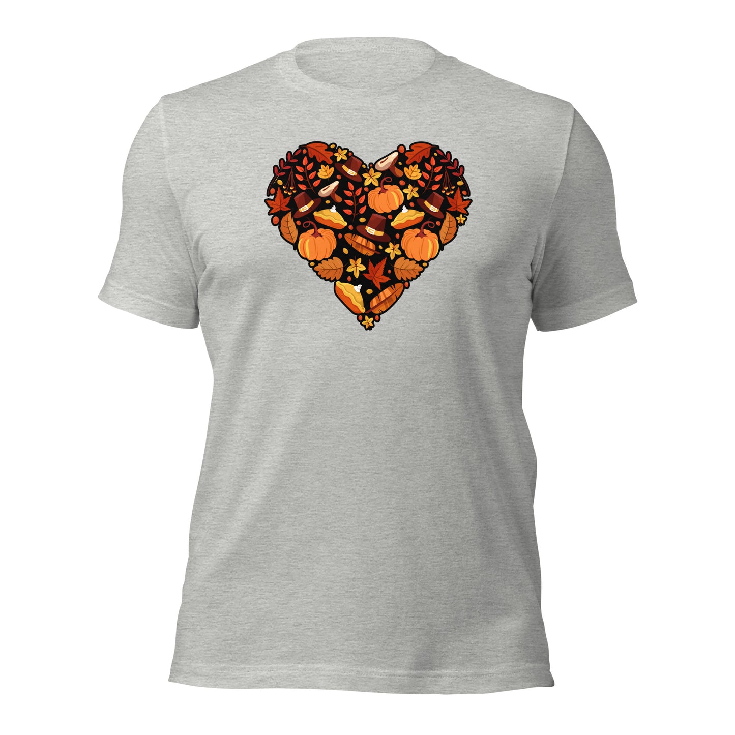 Grateful Mom Dad Autumn Heart Thanksgiving Unisex Light Shirt