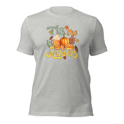 Tis The Season Thankful Blessed Thanksgiving Unisex Light Shirt