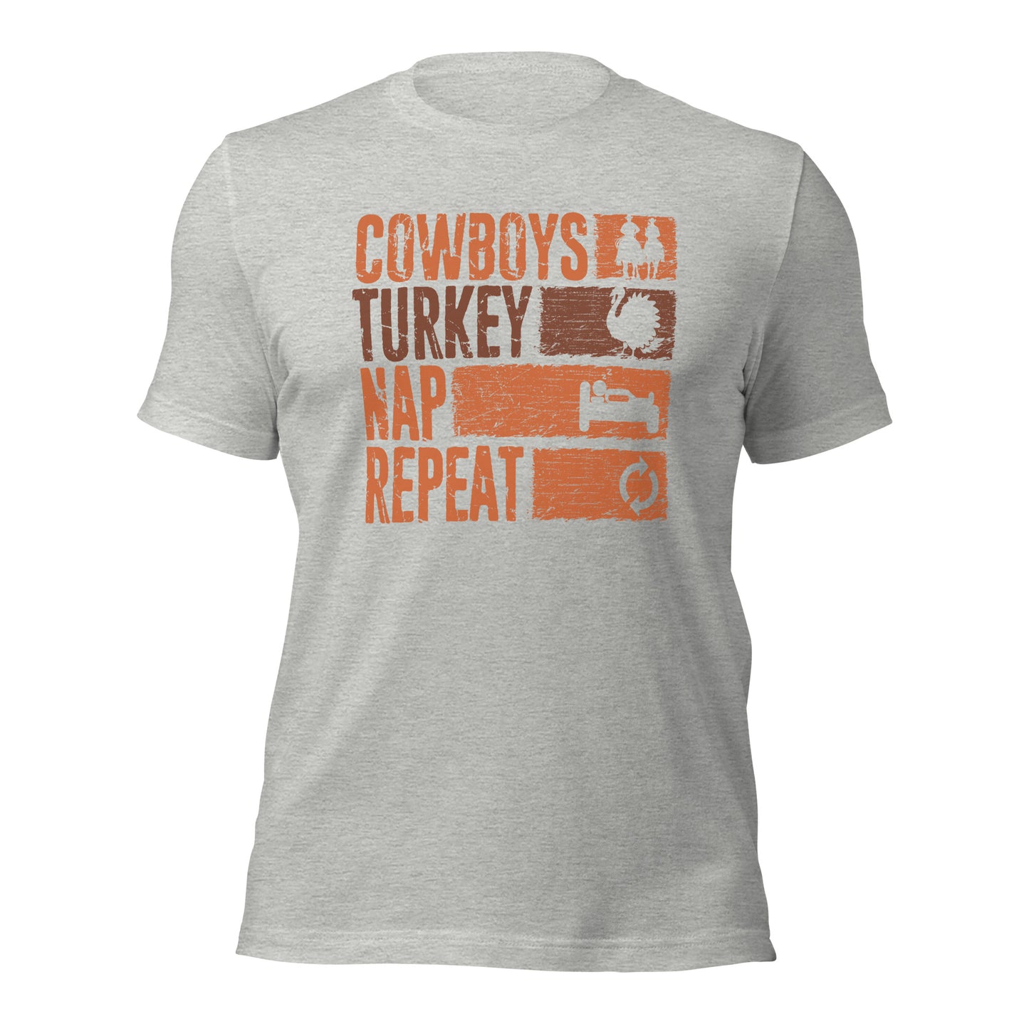 Cowboys Turkey Nap Repeat Cowboy Bebop Thanksgiving Unisex Light Shirt