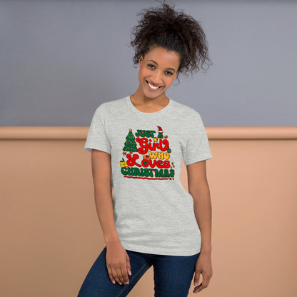 Just a Girl Who Loves Christmas Joyful Yuletide Unisex Light Shirt