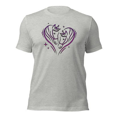 Valentines Day Equestrian Horse Heart Unisex Light Shirt