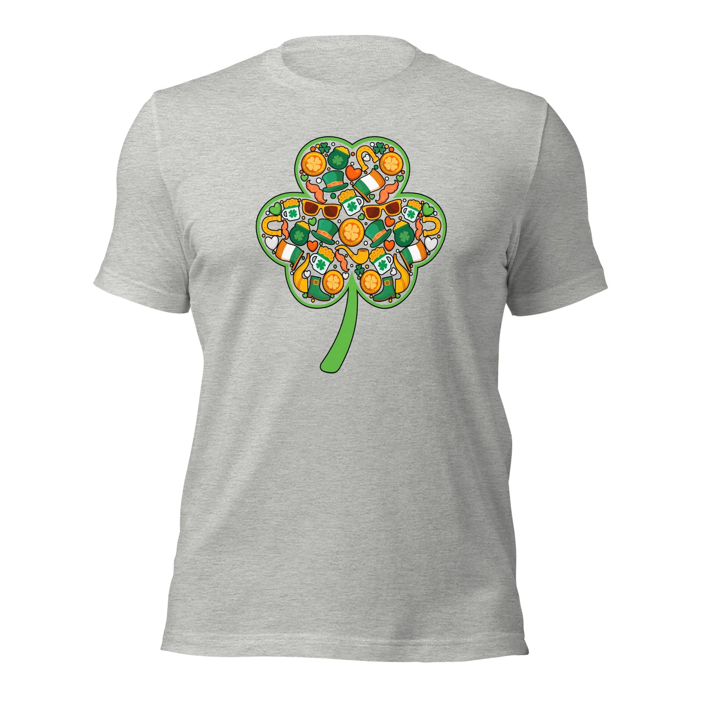 St. Patty Shirt Four Clover Leaf Pot Of Gold Unisex Light Shirt